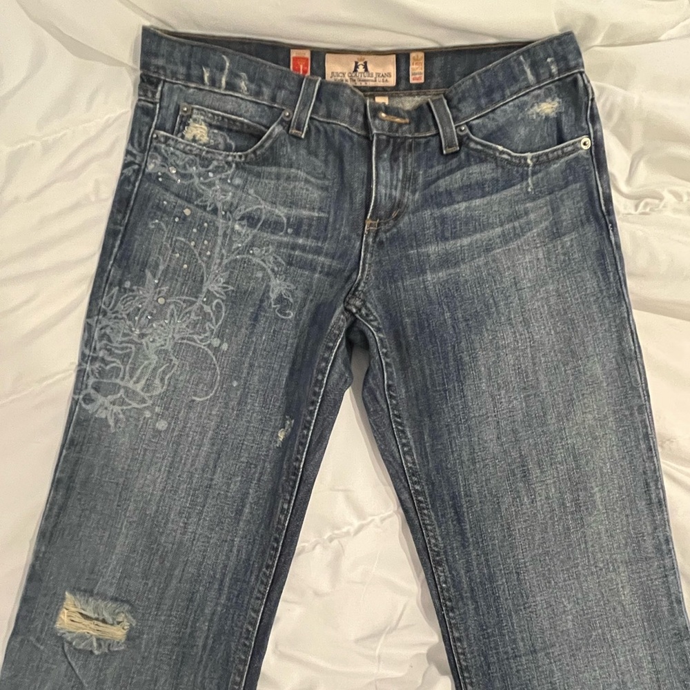Women's VTG Blue Rhinestone Juicy Couture Flare Jeans